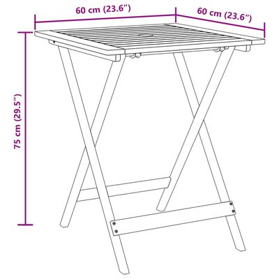 vidaXL 3-tlg. Bistro-Set Anthrazit Stoff und Massivholz