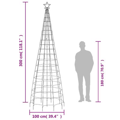 vidaXL LED-Weihnachtsbaum mit Erdspießen 570 LEDs Kaltweiß 300 cm