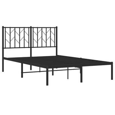 vidaXL Bettgestell mit Kopfteil Metall Schwarz 120x190 cm