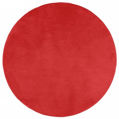 vidaXL Teppich OVIEDO Kurzflor Rot Ø 100 cm