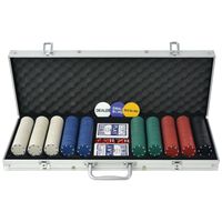 vidaXL Poker Set mit 500 Chips Aluminium