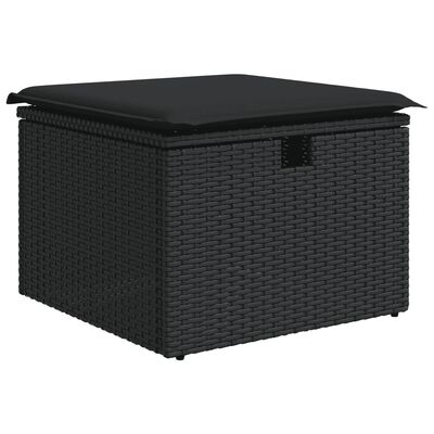 vidaXL 6-tlg. Garten-Sofagarnitur mit Kissen Schwarz Poly Rattan