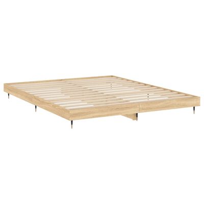 vidaXL Bettgestell Sonoma-Eiche 200x200 cm Holzwerkstoff