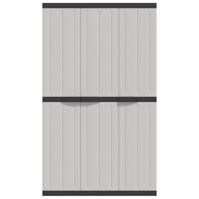 vidaXL Gartenschrank Grau und Schwarz 97x37x165 cm PP