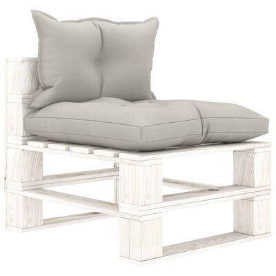 vidaXL 6-tlg. Garten-Lounge-Set Paletten mit Kissen in Taupe Holz