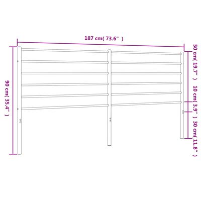 vidaXL Kopfteil Metall Weiß 180 cm