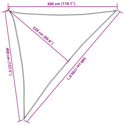 vidaXL Sonnensegel Hellgrau 3x4x5 m 100% Polyester Oxford