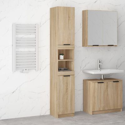 vidaXL Badschrank Sonoma-Eiche 32x34x188,5 cm Holzwerkstoff