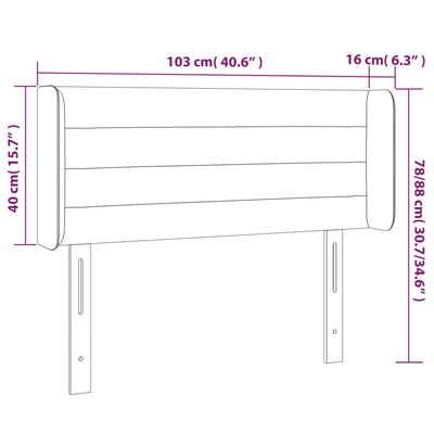 vidaXL LED Kopfteil Grün 103x16x78/88 cm Stoff