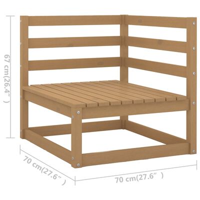 vidaXL 11-tlg. Garten-Lounge-Set mit Kissen Honigbraun Massivholz