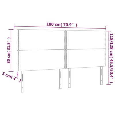 vidaXL LED Kopfteil Schwarz 180x5x118/128 cm Kunstleder