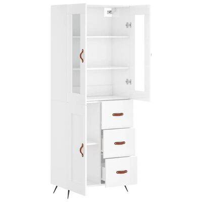 vidaXL Highboard Hochglanz-Weiß 69,5x34x180 cm Holzwerkstoff