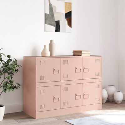 vidaXL Sideboard Rosa 99x39x73 cm Stahl