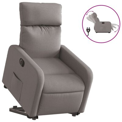 vidaXL Relaxsessel mit Aufstehhilfe Elektrisch Taupe Stoff