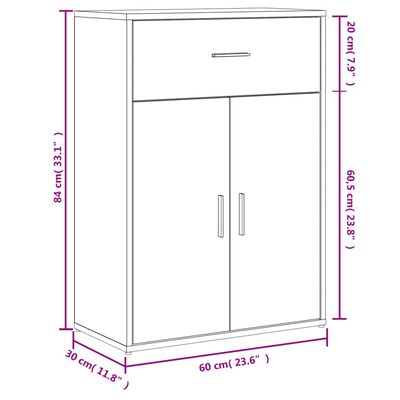 vidaXL Sideboard Weiß 60x30x84 cm Holzwerkstoff