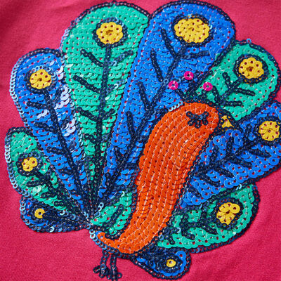 Kinder-Sweatshirt Knallrosa 128