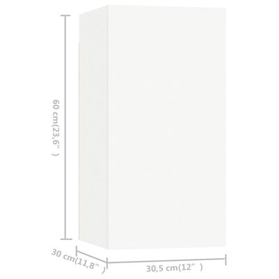 vidaXL 4-tlg. TV-Schrank-Set Weiß Holzwerkstoff