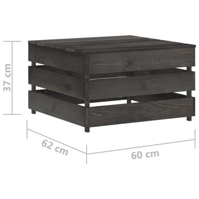 vidaXL 7-tlg. Garten-Lounge-Set mit Kissen Grau Imprägniertes Holz