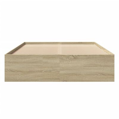 vidaXL Bettgestell ohne Matratze Sonoma-Eiche 140x200 cm Holzwerkstoff