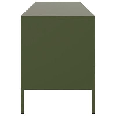 vidaXL TV-Schrank Olivgrün 100,5x39x50,5 cm Stahl