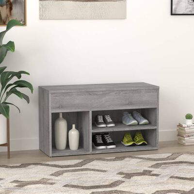 vidaXL Schuhbank Grau Sonoma 80x30x45 cm Holzwerkstoff