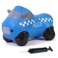 JAMARA Hüpfspielzeug Polizeiwagen mit Pumpe Blau