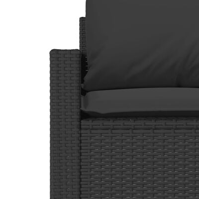 vidaXL 4-tlg. Garten-Sofagarnitur mit Kissen Schwarz Poly Rattan