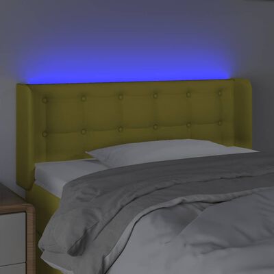 vidaXL LED Kopfteil Grün 103x16x78/88 cm Stoff