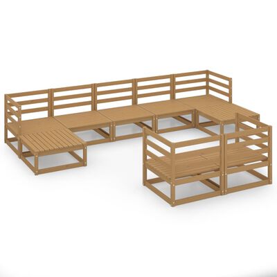 vidaXL 9-tlg. Garten-Lounge-Set Massivholz Kiefer