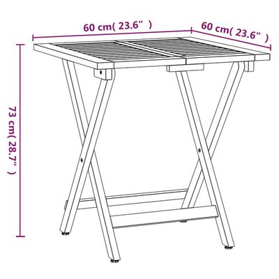 vidaXL 3-tlg. Bistro-Set Klappbar mit Kissen Massivholz Akazie