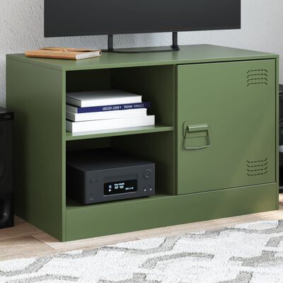 vidaXL TV-Schrank Olivgrün 67x39x44 cm Stahl