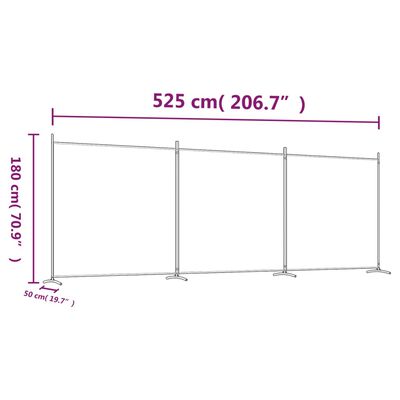 vidaXL 3-tlg. Paravent Anthrazit 525x180 cm Stoff