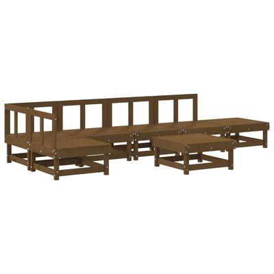 vidaXL 7-tlg. Garten-Lounge-Set Honigbraun Massivholz Kiefer