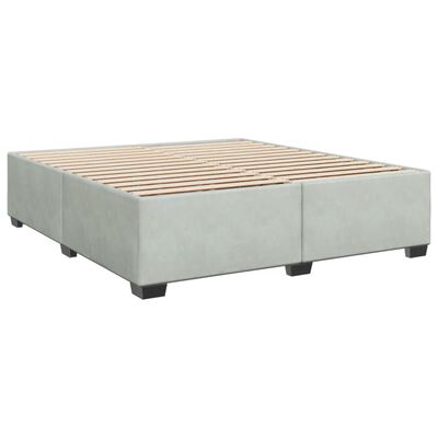 vidaXL Boxspringbett mit Matratze Hellgrau 200x200 cm Samt