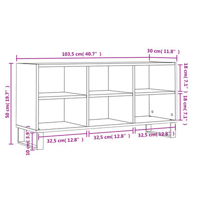 vidaXL TV-Schrank Betongrau 103,5x30x50 cm Holzwerkstoff