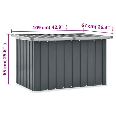 vidaXL Gartenbox Grau 109x67x65 cm