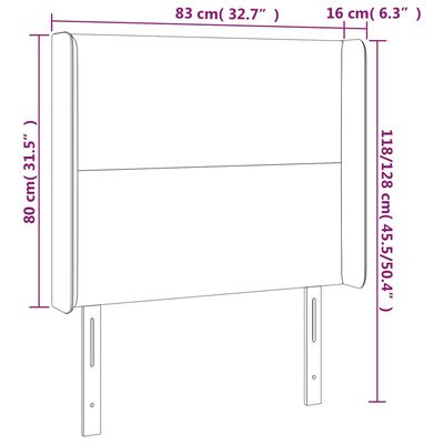 vidaXL Kopfteil mit Ohren Dunkelblau 83x16x118/128 cm Samt