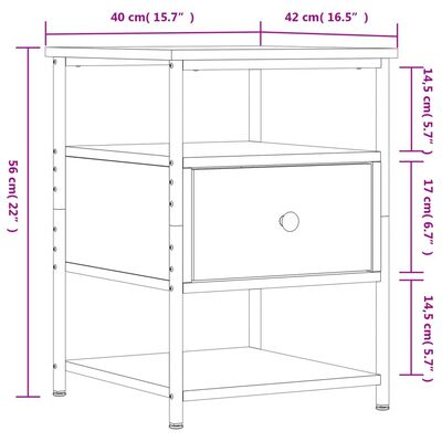 vidaXL Nachttische 2 Stk. Schwarz 40x42x56 cm Holzwerkstoff