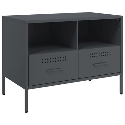 vidaXL TV-Schrank Anthrazit 68x39x50,5 cm Stahl