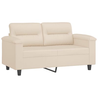 vidaXL 2-Sitzer-Sofa mit Kissen Beige 120 cm Mikrofasergewebe