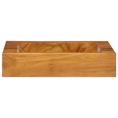 vidaXL Waschbecken Massivholz Teak 50x35x10 cm