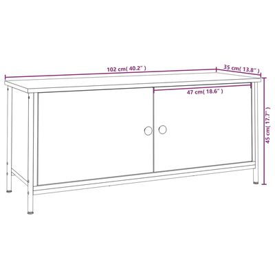 vidaXL TV-Schrank mit Türen Schwarz 102x35x45 cm Holzwerkstoff