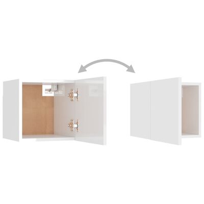 vidaXL 5-tlg. TV-Schrank-Set Hochglanz-Weiß Holzwerkstoff