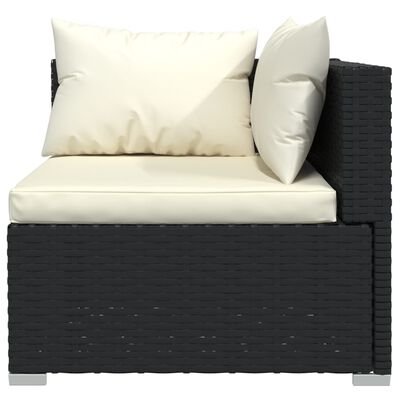 vidaXL 10-tlg. Garten-Lounge-Set mit Kissen Poly Rattan Schwarz