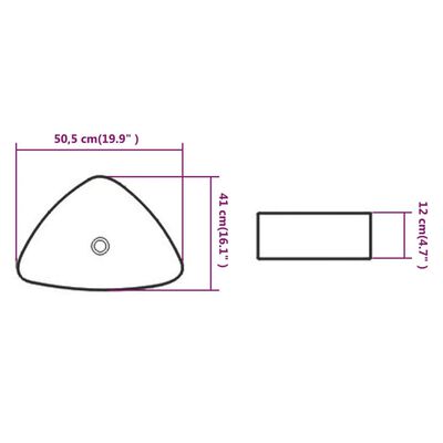 vidaXL Waschbecken Dreiecksform Keramik Weiß 50,5 x 41 x 12 cm