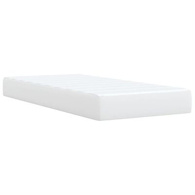 vidaXL Boxspringbett mit Matratze Weiß 90x190 cm Kunstleder