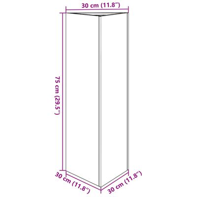 vidaXL Pflanzkübel Weiß Dreieckig 30x26x75 cm Stahl