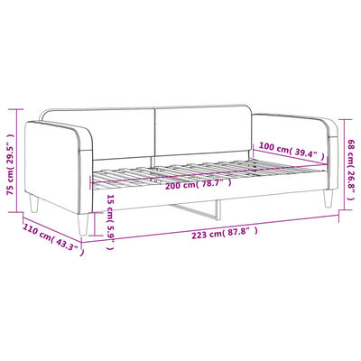 vidaXL Tagesbett Schwarz 100x200 cm Stoff