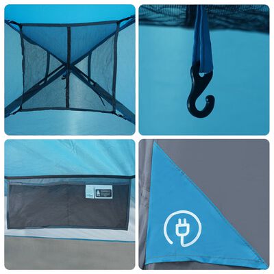 vidaXL Campingzelt 4 Personen Blau Wasserdicht