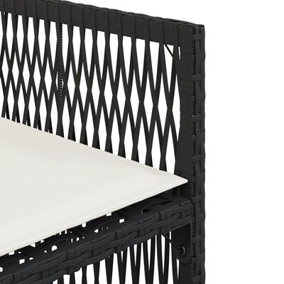 vidaXL Gartenstühle mit Kissen 4 Stk. Schwarz Poly Rattan